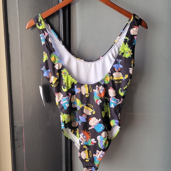 Forever 21 Black Green Full Rugrats Graphic One-Piece Swimsuit Small Multicolor - Picture 4 of 9